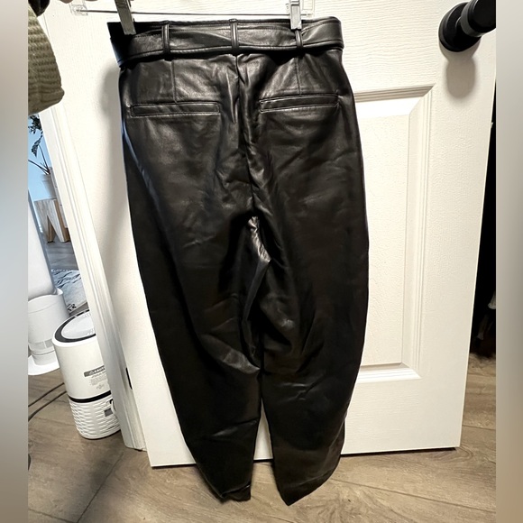 Aritzia babaton faux leather black belted pants *NEVER WORN - Picture 2 of 3